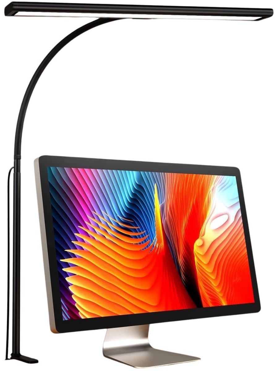 KAD® Bureaulamp - LED Bureaulamp - Voor Bureau & Thuiswerkplek - Zwart - 10cm x 30cm x 70cm