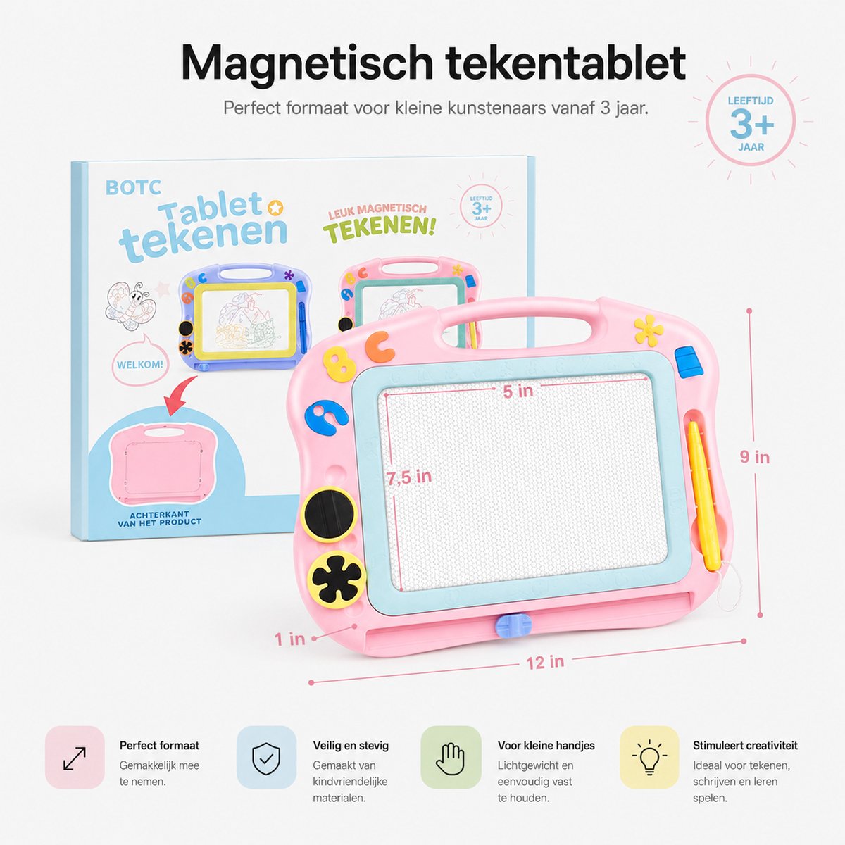 BOTC Tekenbord - Magnetisch - Kids Art - Kleuren Tekenbord - Roze — afbeelding 10