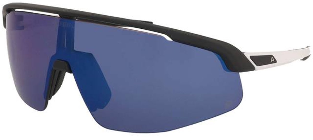 Zonnebril Alpina Turbo Pro Q Black-White Matt/Blue Mirror