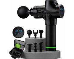 SolutionMarket® Massage Gun – 30 Snelheden – 6 Opzetstukken – 8 Uur Batterij – 35dB Stil – Inclusief Koffer – Spierherstel & Ontspanning