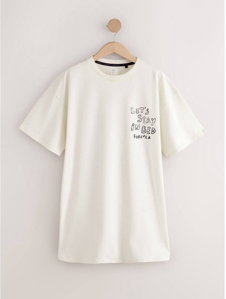 Next - Dames - Nachthemd met print - Crème