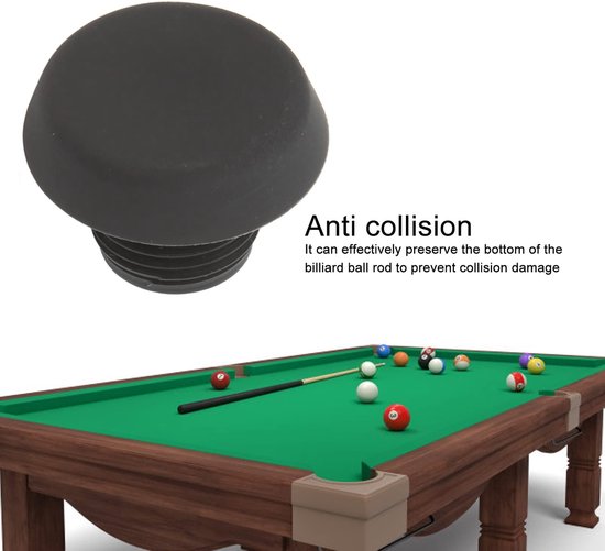 Solidchoice - Dailygoody - Biljartkeu Beschermende Rubber Dop - Onderste Bumper - Standaard Formaat - Anti-botsing - Ideaal voor Biljart - Zwart Plastic — afbeelding 2
