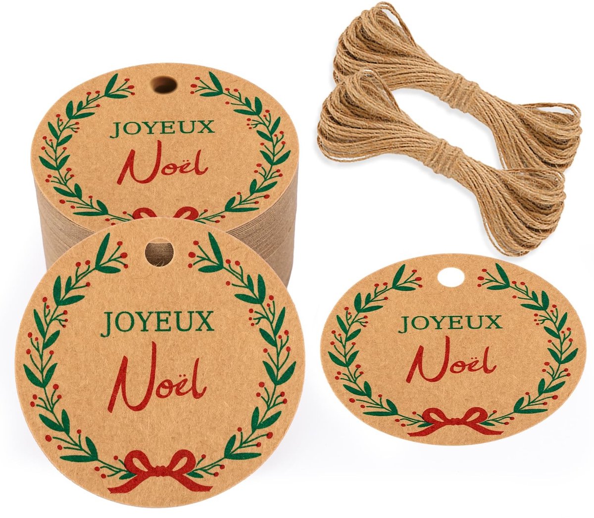 Dailygoods - Gastgeschenk Hanger - Bruine Etiketten - 5 x 5 cm - Voor Feestelijke Gelegenheden - Ideaal voor Kerst - Uniek en Persoonlijk