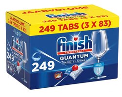 Finish Quantum Infinity Shine Vaatwastabletten - 3 x 83 = 249 Capsules - Voordeelverpakking