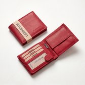 Lundholm Dames Portemonnee Rood Leer RFID (Anti-Skim) - portemonnee dames billfold vrouwen cadeautjes portefeuille rood | Scandinavisch design - Göteborg serie