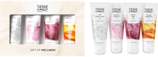 THERME Shower Favorites Gift Set- 4x Shower Satin - geschenkverpakking