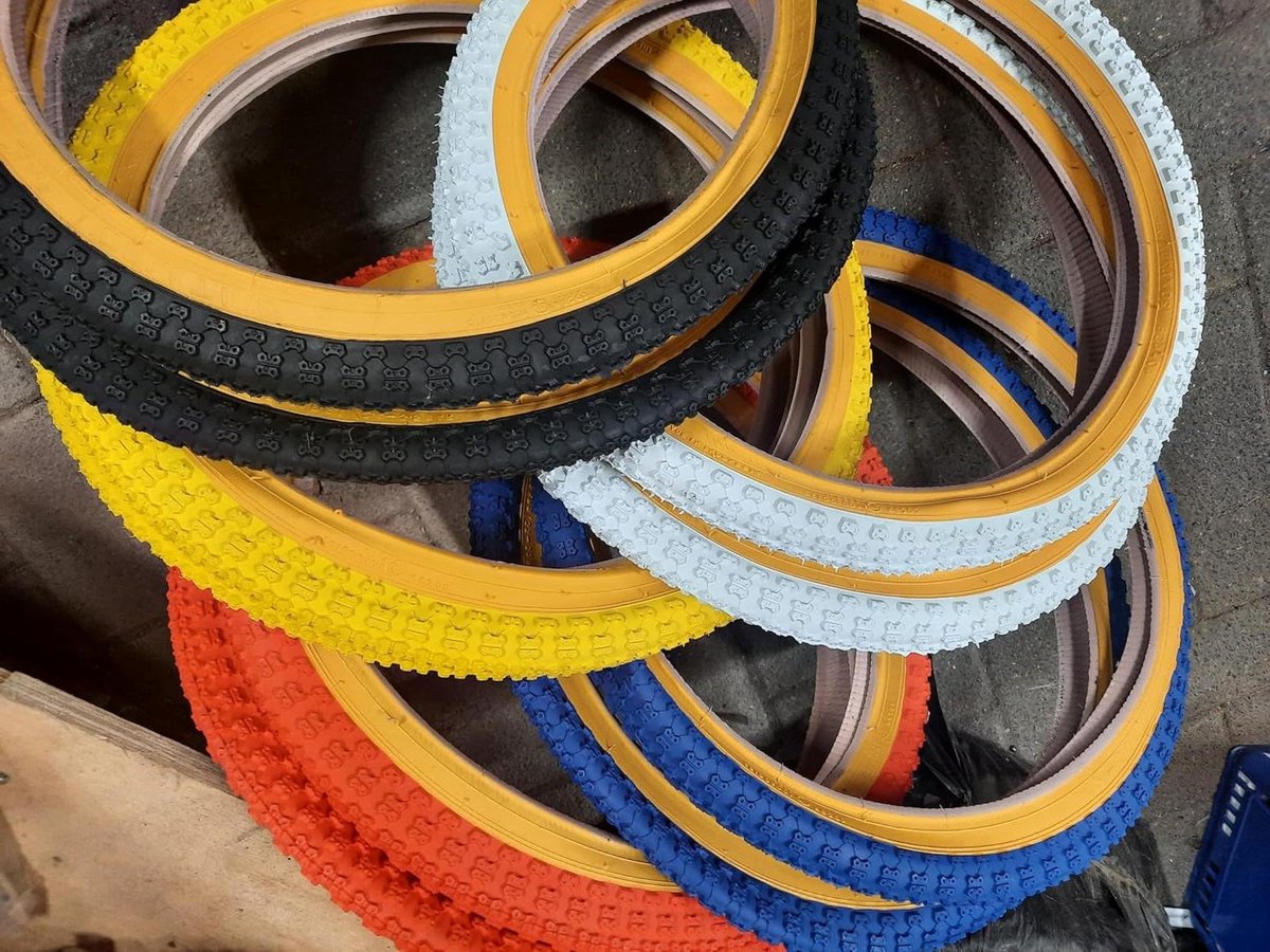 BMX Buitenbanden - Oldskool banden - Fietsen - Set van 2 - 20 x 1.75 - Blue-gumwall