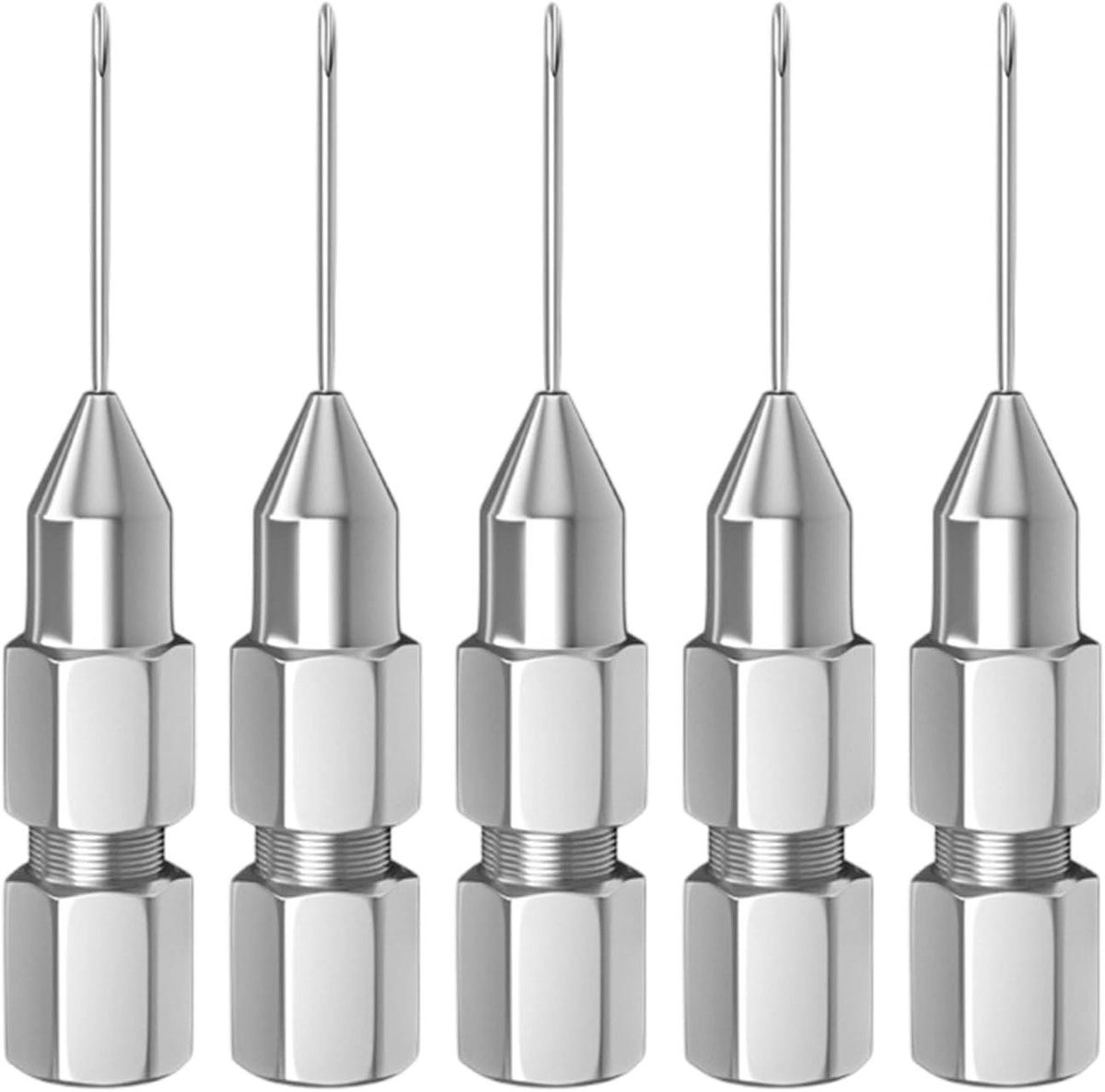 Naaldvetspuit - Smeernaalden - Precisie Smering - Hoge Hardheid - 5 Stuks - Zilver