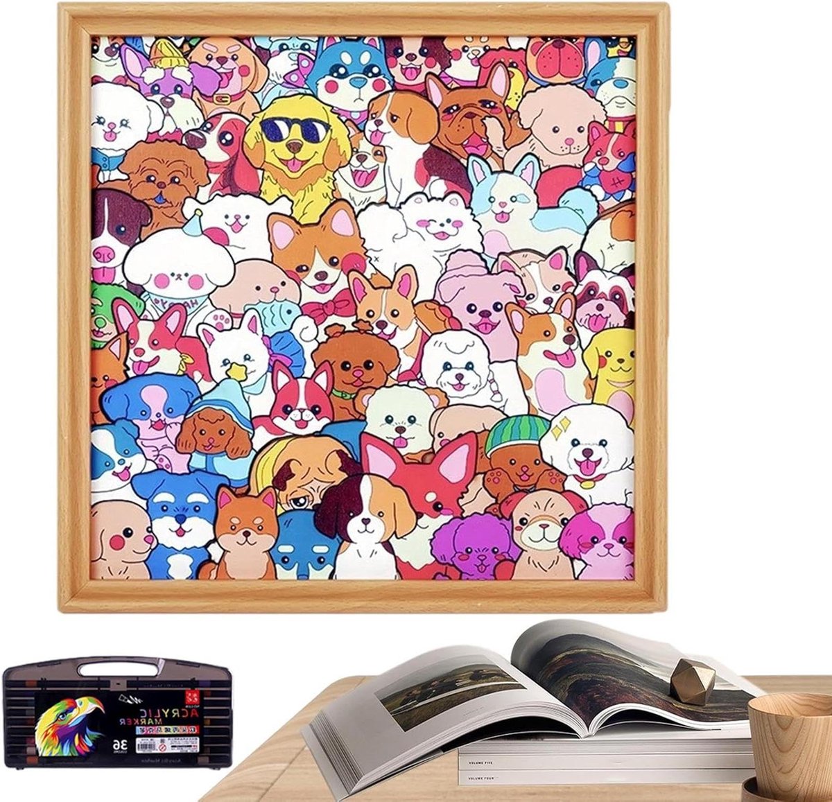 Kleur Puzzel - Doe-het-zelf - Creatief Spel - Houten Constructie - 30 cm - Meerdere Kleuren