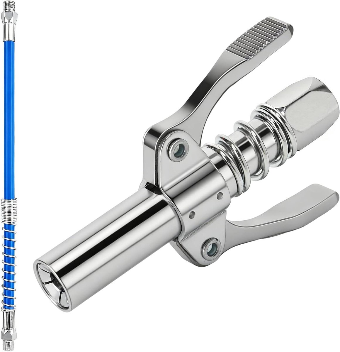 Vetspuit Koppeling - Smeermondstuk - Machine Onderhoud - Lekvrije Dubbele Handgreep - 30 cm Slang - Metaal