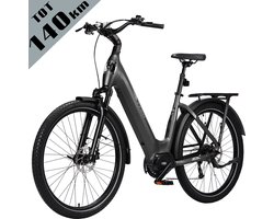 TTGO Z5 Elektrische Fiets - 250W Motor - 36V18Ah Accu - 27.5 Inch Banden - Max Snelheid 25km/u - Max Bereik 110-130km - Shimano 9 Versnellingen - Grijs
