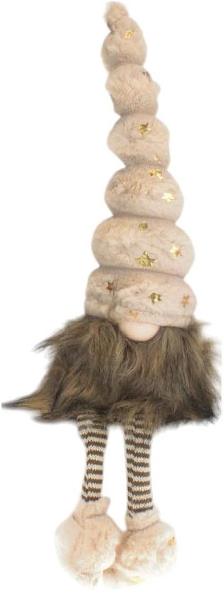 Lace Kruk Kerst Gnoom 42 cm - Decoratieve Gnoomfiguur voor Moderne Kerstdecoraties in Frisse Kleuren