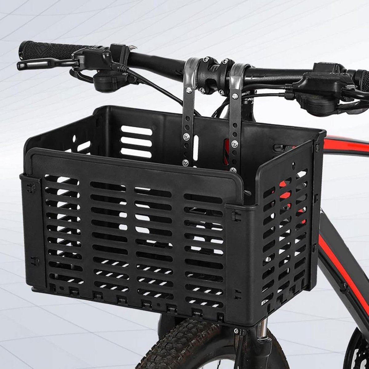 Fietsmand - Draagtas - Boodschappen Vervoeren - Afneembaar en Opvouwbaar - 31.5 cm - Zwart