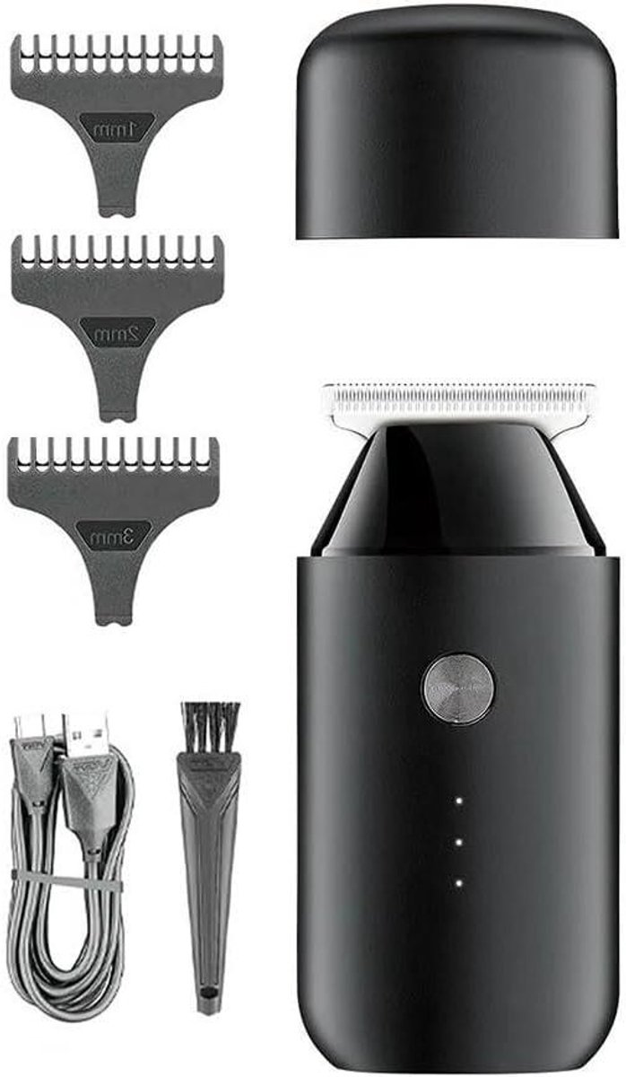 Professionele Tondeuse - Mini Baardtrimmer - Thuis Kapsel Maken - Huidvriendelijk Ontwerp - Oplaadbaar - Zwart