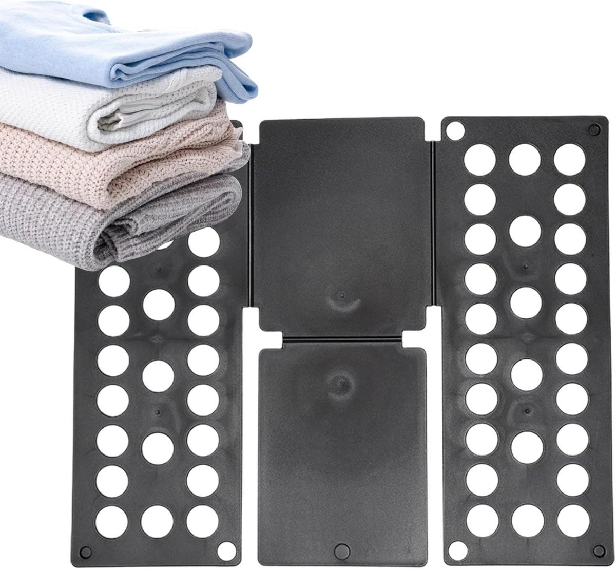 Kleding Vouwplank - Vouw Helper - Kleding Organiseren - Opvouwbaar Ontwerp - 40 x 48 cm - Zwart