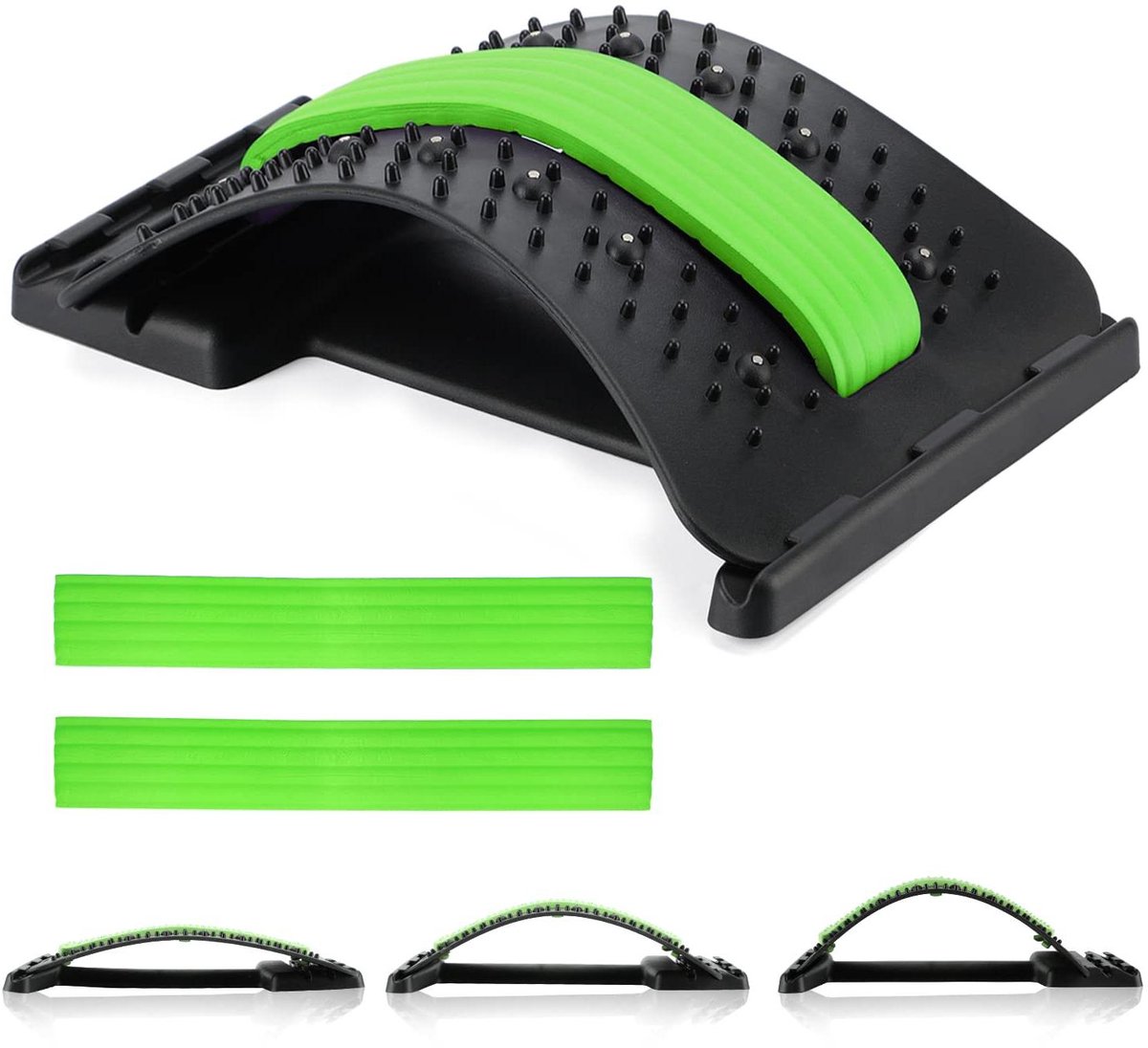 Rug Ontspanning Apparaat - Lendensteun Massage - Spier Verlengen - 12 Magneetpunten - 38 cm x 25 cm - Groen