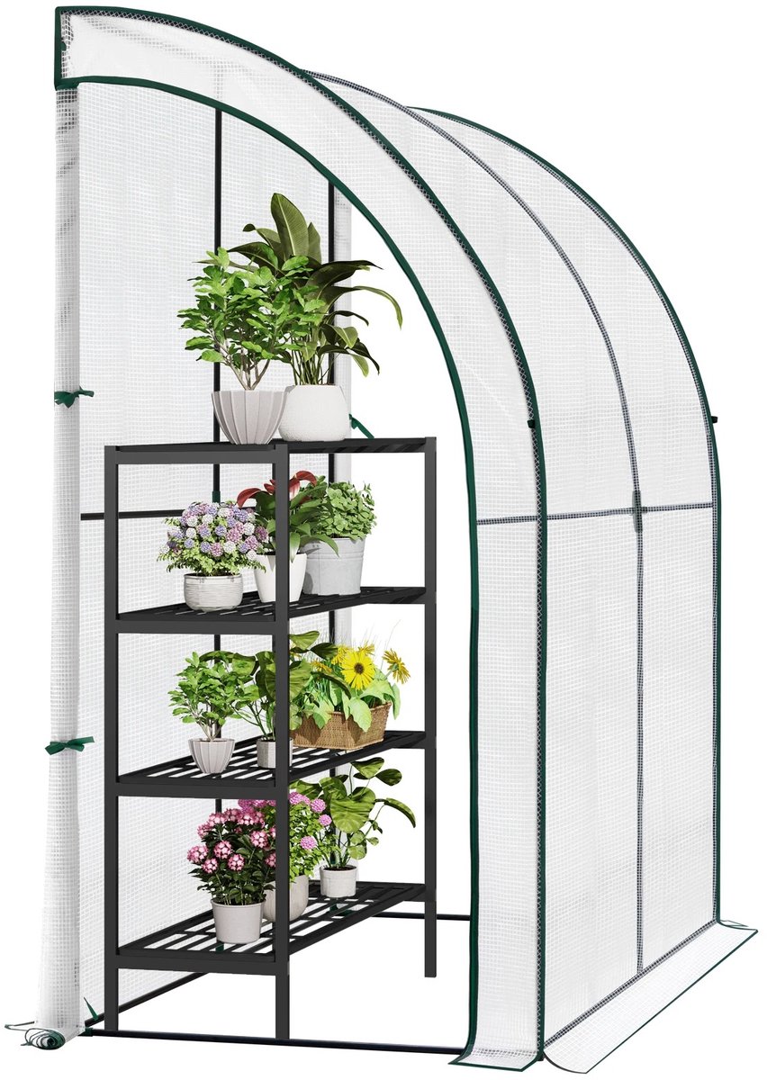 M-Goods - Kweekkas Tuinkas - Broeikas voor Buiten - Tomatenkas - PE Folie - 200x100x210 cm - Wit