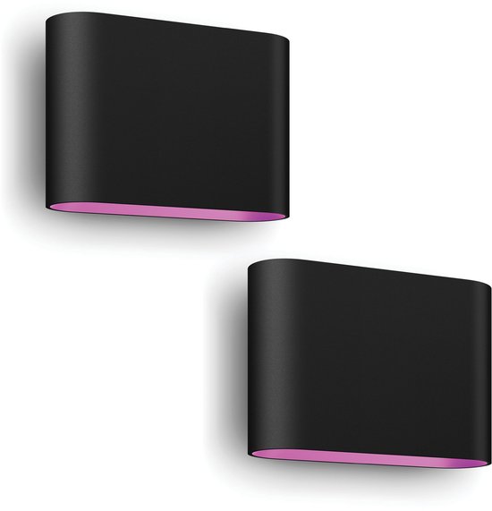 Applique murale extérieure Philips Hue Dymera Up & Down (Noir) - 2 pièces - Lumière blanche et colorée - Hue White and Color Ambiance
