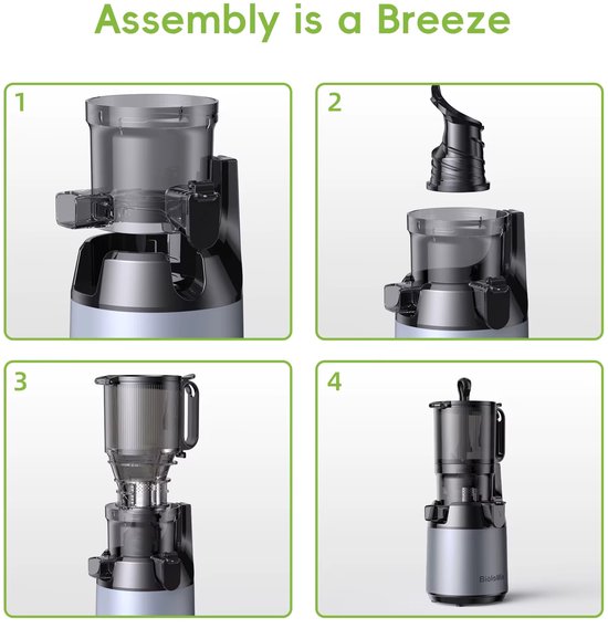 VIEMAE Slowjuicer - Sapcentrifuge - Sapmachine - Coldpress juicer - Geschikt voor hele groenten en fruit - 1.8L - BPA-vrij — afbeelding 4