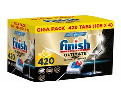 Finish Ultimate Plus Infinity Shine Citroen Vaatwastabletten - 4 x 105 = 420 capsules -…