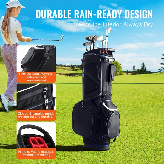 Norvia - Golftas - Golf Accessoires - 14 Vaks Organizer - Waterdicht - 11 Opbergvakken - Inclusief Stofkap - Krasbestendig van norvia — afbeelding 2