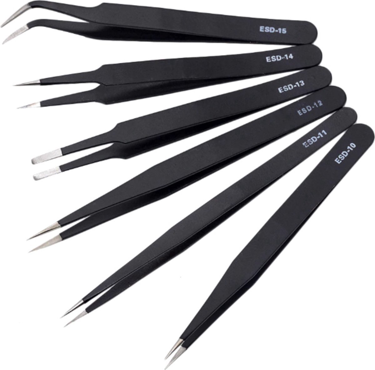 Epileer Pincet Set - RVS Hobby / Splinter / Mee Eters Tweezer Epilator / Wenkbrauw Trimmer - 6-Delig