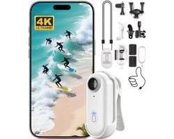 4K Mini Actiecamera, draagbare magnetische 4K-sport camera, waterdichte mini-fotocamera voor fietsen, huisdieren, motorrijden, extreme sporten, multifunctionele bodycamera