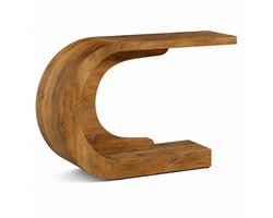 ITRONIQ Console Tafel 110 CM - Moderne Haltafel Voor Gang en Woonkamer - Design Side Table Met Organische Vorm - Houtkleur