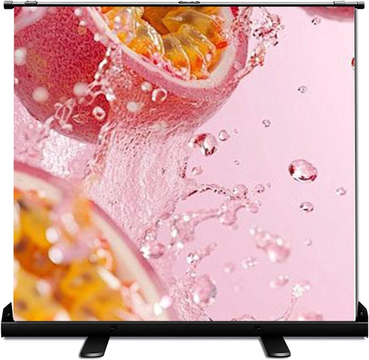 Projectiescherm - Vloerstaand Scherm Draagbaar Scherm - Thuisbioscoop Maken - Handmatig Oprolbaar - 60 Inch 16:9 - Wit