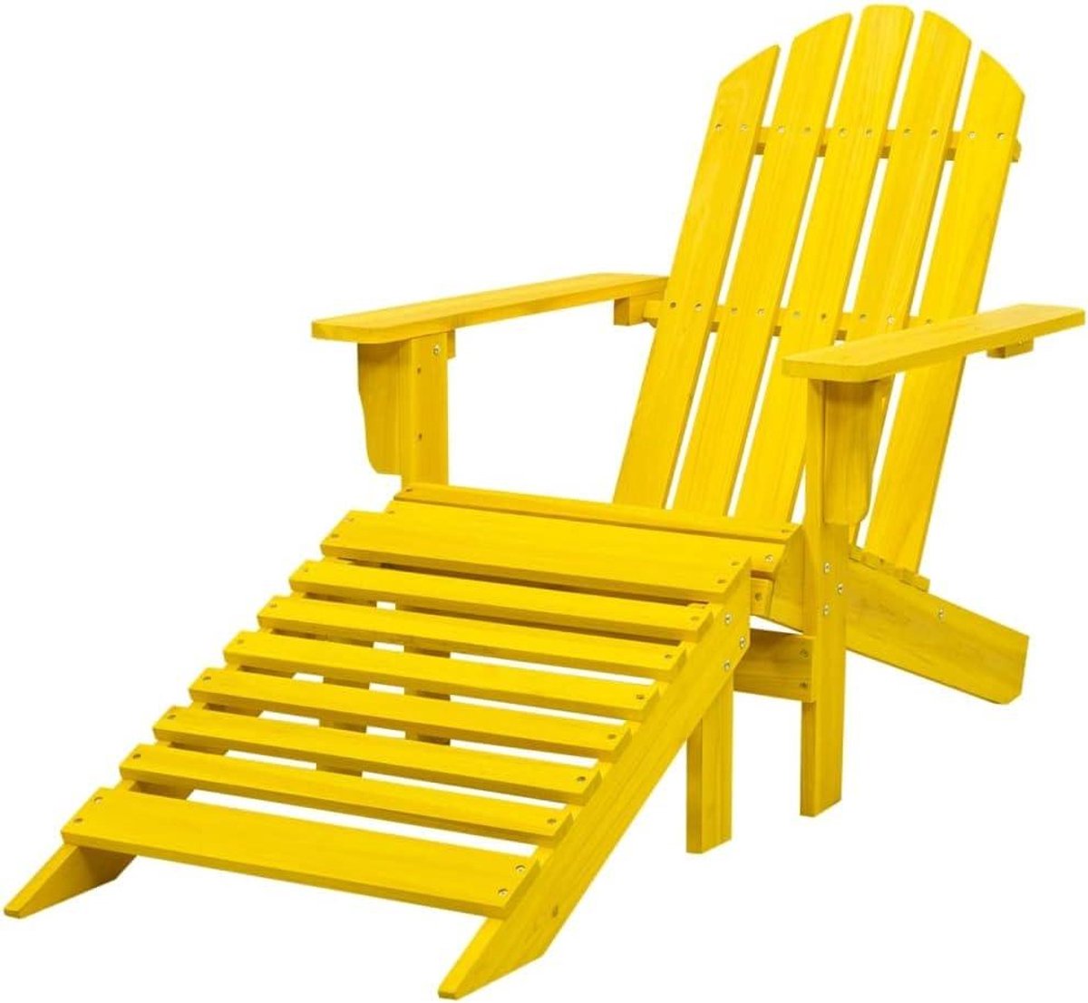 Adirondack Tuinstoel - Relaxstoel Buiten - Ontspannen in de tuin - Afneembaar voeteneinde - 70 x 147.5 x 88.5 cm