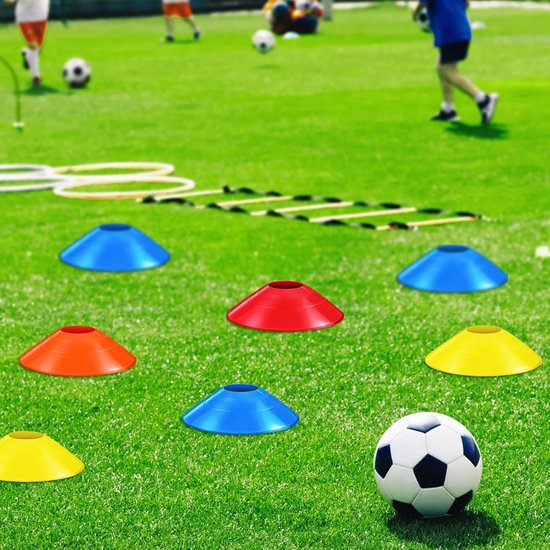 Voetbal Trainingskegels - Sport Pionnen Platte Kegels - Behendigheidstraining Markering - Lichtgewicht Ontwerp - 30 Stuks - Multicolor — afbeelding 2