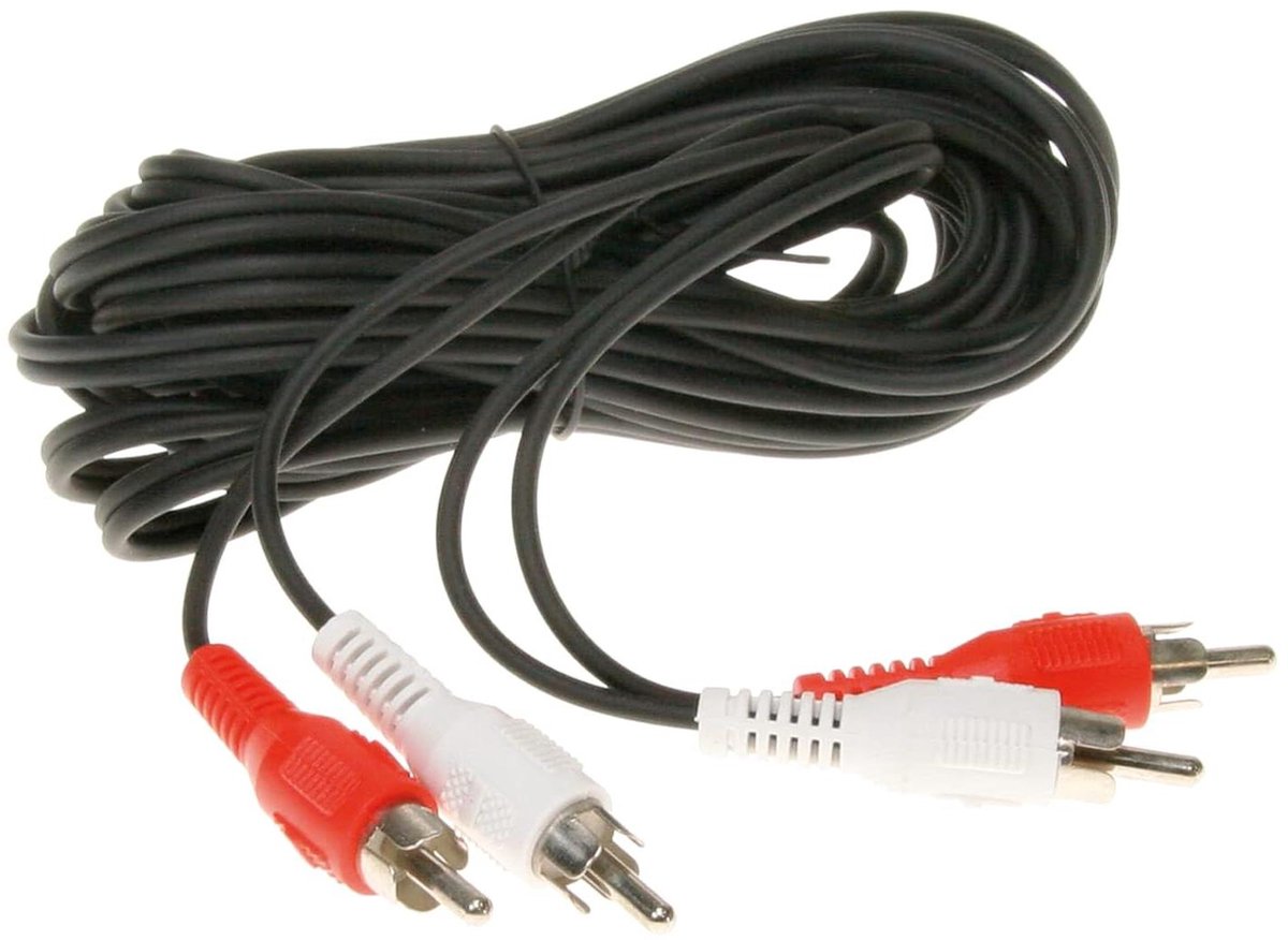 RCA Stekker - Verloopstekker - Audio Verbinding - 2-voudige - 5 m - Zwart