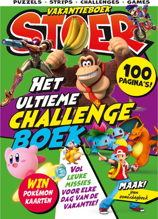 STOER Vakantieboek XXL 2026 - Zomerboek - Doeboek - Games - Challenge Boek - Puzzels - Strips - Challenges - Pokemon - voor Kinderen - Vakantie - Tekenen - Schrijven - Zomerdagboek - Invulboek - DIY - Invullen - Jongens Speelgoed - Cadeau Jongen