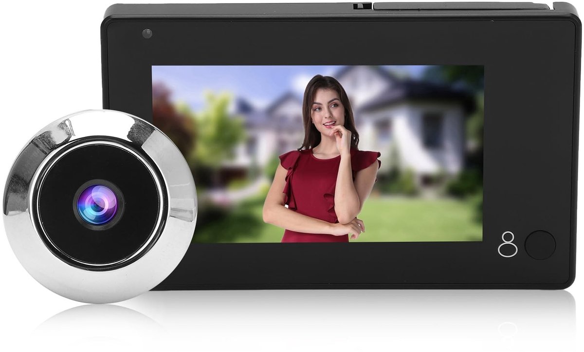 OmGoods - Dailygoody - Digitale deurspion - Draadloze HD-bewakingscamera - 145° ultra-groothoek - 10,9 cm display - Veiligheid voor thuis - Perfect voor apparte..