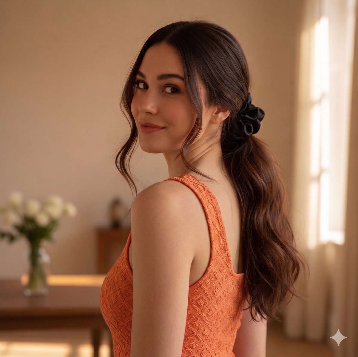 YOSMO - 100 % Zijden scrunchie - extra groot - moerbei zijde - Zwart