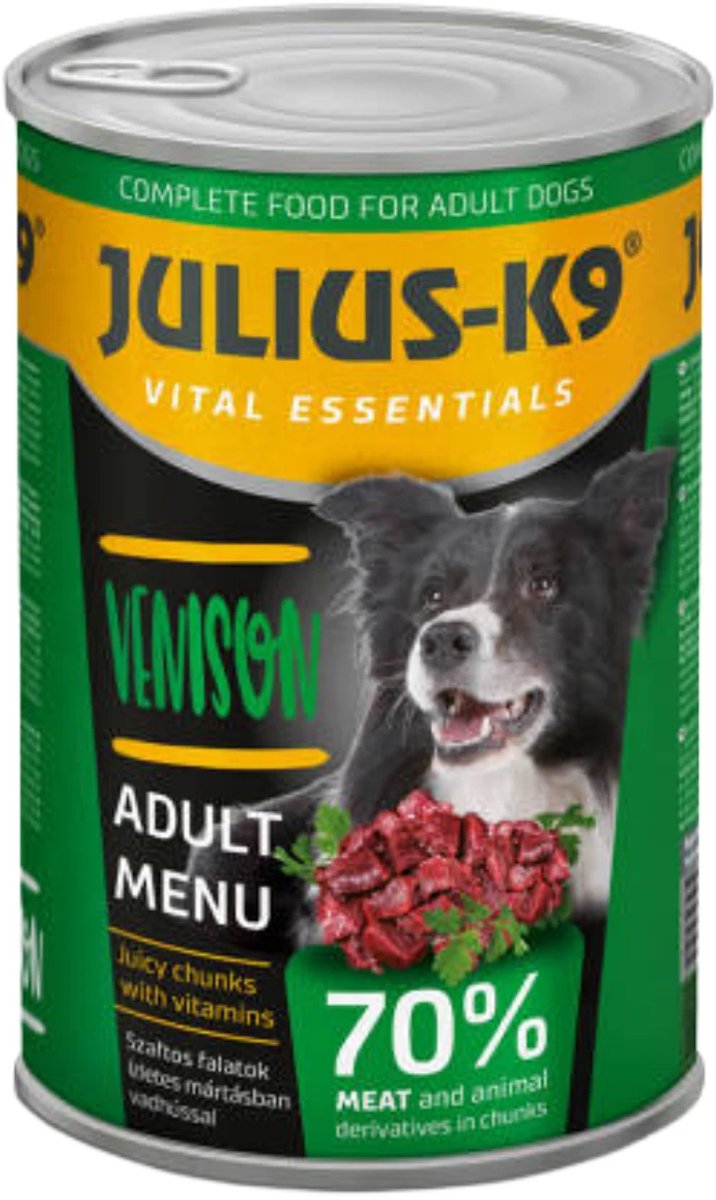 Julius K9 Julius-K9 - Hondenvoer - Natvoer hond - Blikvoer hond - Hert - 5 x 1240g
