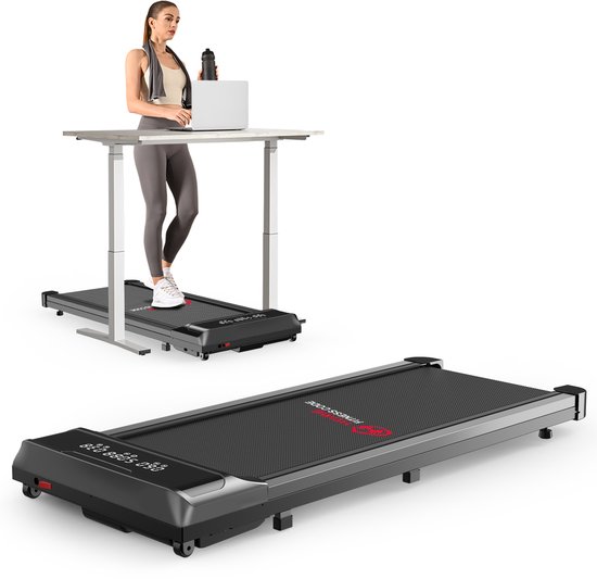 HOMEFITNESSCODE Draagbare loopband - 2 in 1 Stille Elektrische Loopband - loopkussen 1-10 km/u - 2,5 pk borstelloze motor - lcd-scherm - Zwart