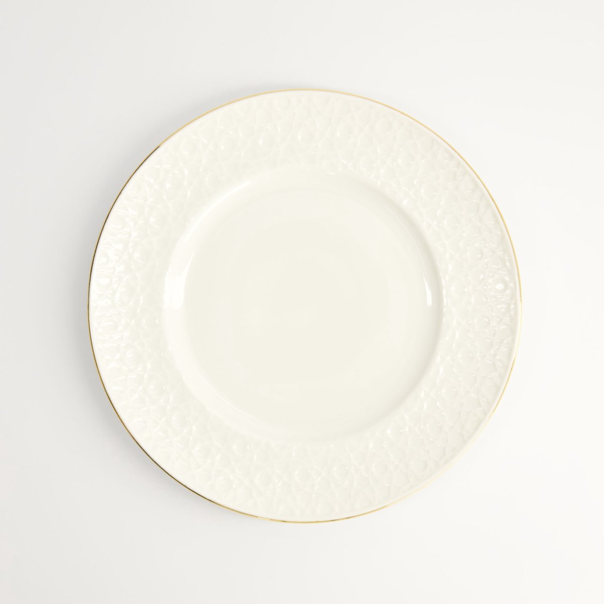 Tokyo Design Studio - Nippon White Gold Rim Bord - Stripe - Wit/Goud - 23 cm