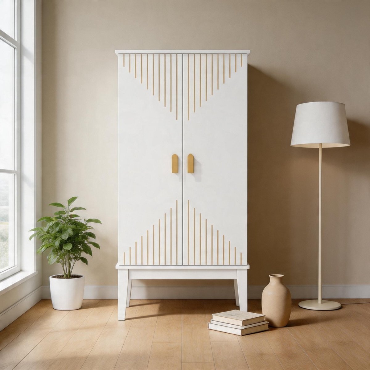 KOMHTOM - Keukenkast dressoir - Vintage stijl - Twee deuren - Deurplank - Ruime opbergruimte - 120x59x30 cm