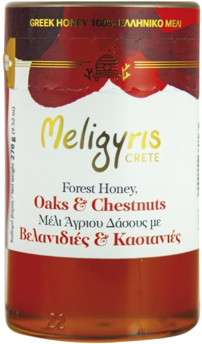 Eiken & Kastanjehoning - Onbewerkt & Puur - Rauwe Honing - 270g - Meligyris