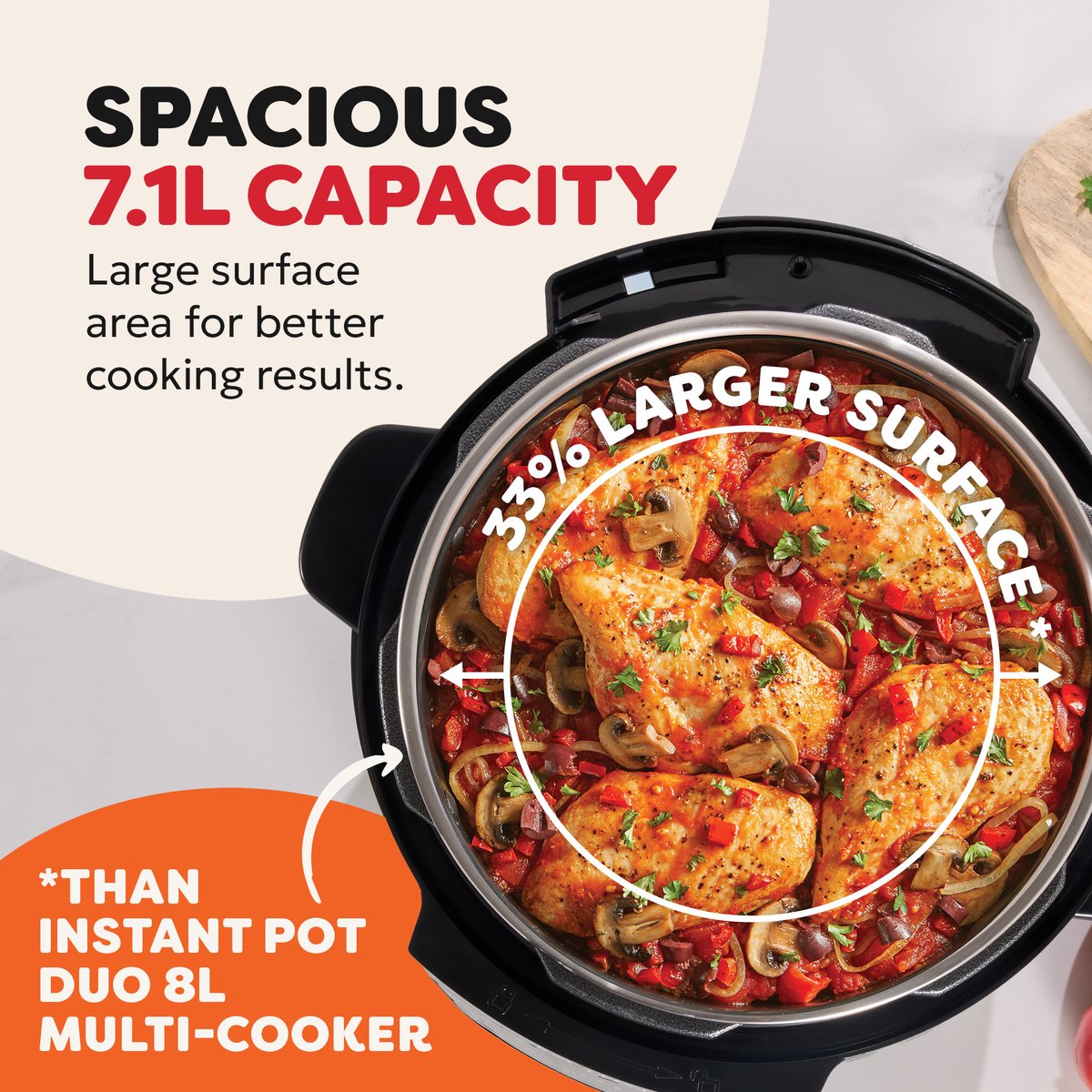 Instant Pot Rio XL 7,1L Multicooker - 7-in-1 Snelkookpan - Slowcooker - Rijstkoker - Stomer - 33% Meer Kookoppervlak - RVS Binnenpan - Tot 80% Energiebesparing – foto 3