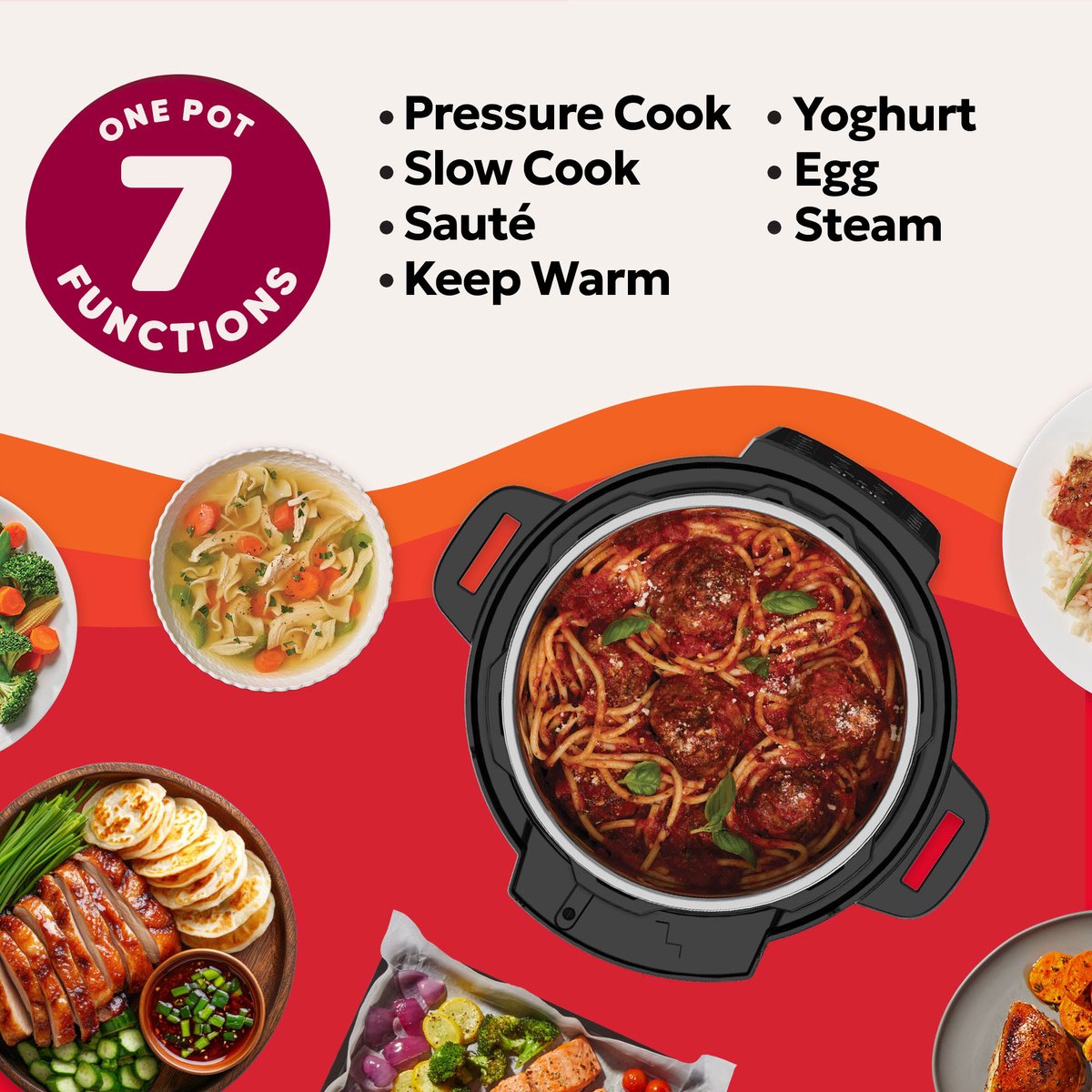Instant Pot Rio XL 7,1L Multicooker - 7-in-1 Snelkookpan - Slowcooker - Rijstkoker - Stomer - 33% Meer Kookoppervlak - RVS Binnenpan - Tot 80% Energiebesparing – foto 6