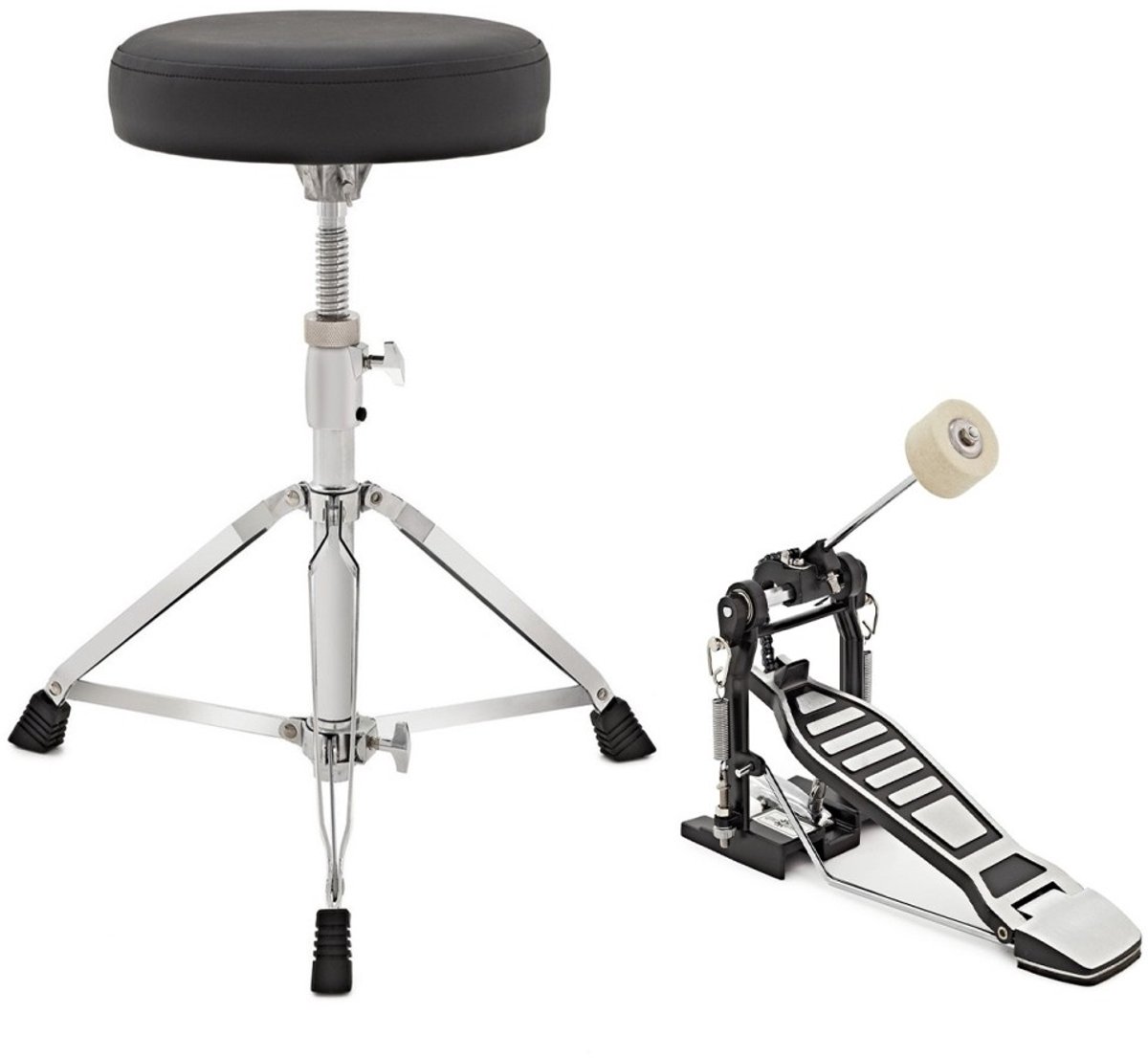 Drum Throne Kruk en Bassdrumpedaal Pakket door Gear4music