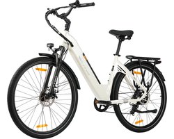 TTGO C3 SE 28 INCH Elektrische Stadsfiets - 250W Motor - 36V 18Ah Accu - Aluminium Lage Instapframe - 28×2.0 Inch Wielen - Shimano 7 Versnellingen - Max Bereik 80-120km - Wit