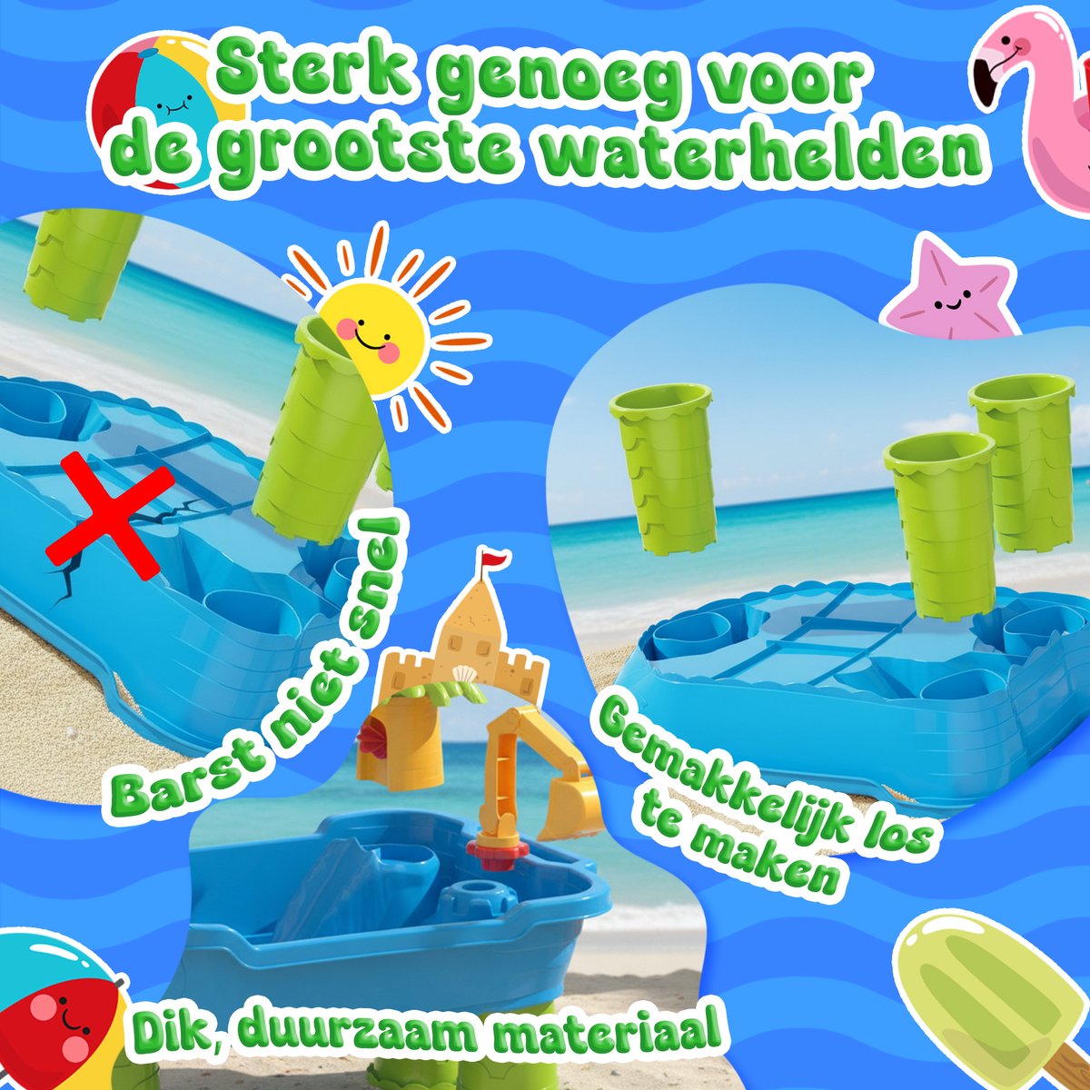 KidzKraze® Watertafel M - Buitenspeelgoed – Watertafel - Sensorisch Speelgoed - Activiteiten Tafel – Waterbaan - Zandtafel Voor Kinderen - Waterspeeltafel Speelgoed - Incl. Accessoires — afbeelding 5