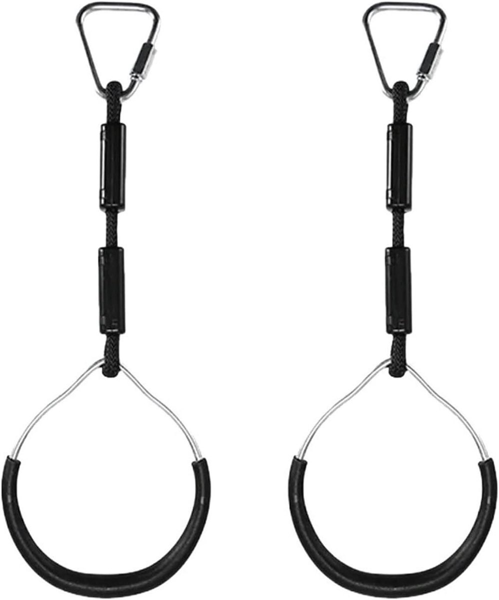 Gymnastiekringen - Schommelringen - Krachtraining Bovenlichaam - Ergonomische Handgreep - 42 x 10 cm - Zwart