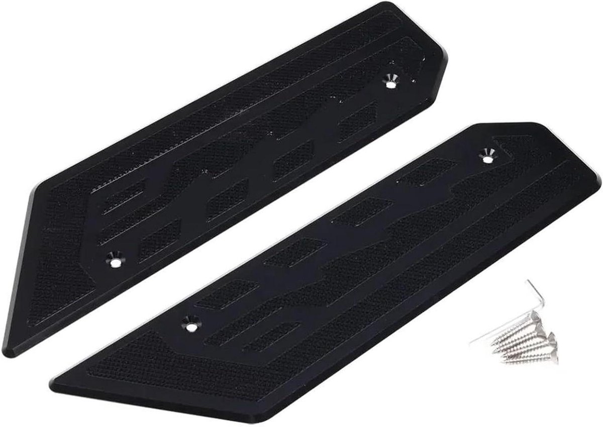 Motorfiets Voetsteunen - Pedaal Platen - Verbeterde Grip - CNC Aluminium - 1 Paar - Zwart