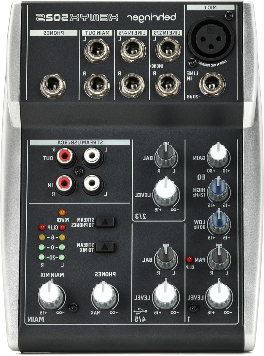 Compacte Mixer - Audio Mixer - Streaming en Podcast - Ultra Lage Ruis - 5 Input - Zwart