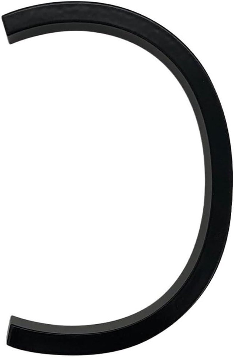 Huisnummer Plaat - Adres Nummers - Huis Versieren - Moderne 3D Look - 12 cm - Zwart