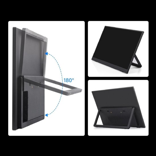 Draagbare Monitor - Externe Display Secundair Scherm - Productiviteit Verhogend - Full HD Anti-reflectie - 156 Inch - Zwart — afbeelding 5